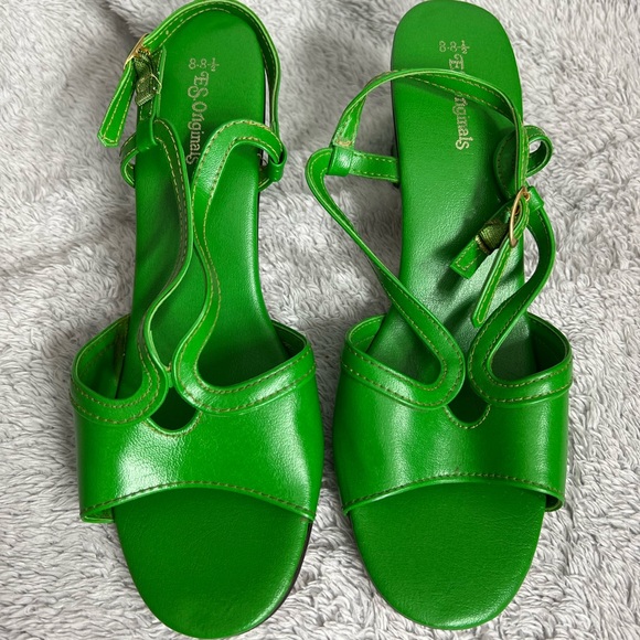 ES Originals Shoes - Women’s ES Originals Green Sandal Block Heels Size 8-8.5